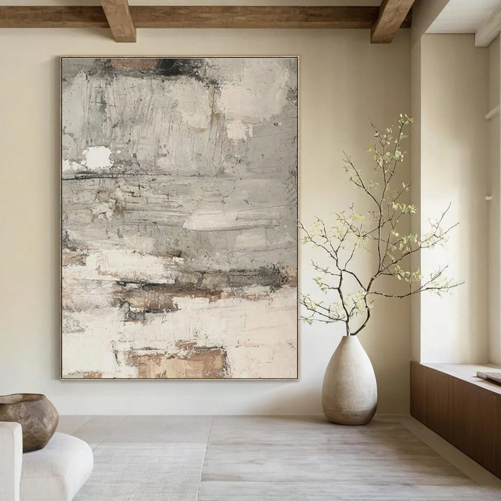 Large Customizable Hand-Painted Abstract Art for Living Room Media Wall and Entryway Console Table Backdrop DLZ1869