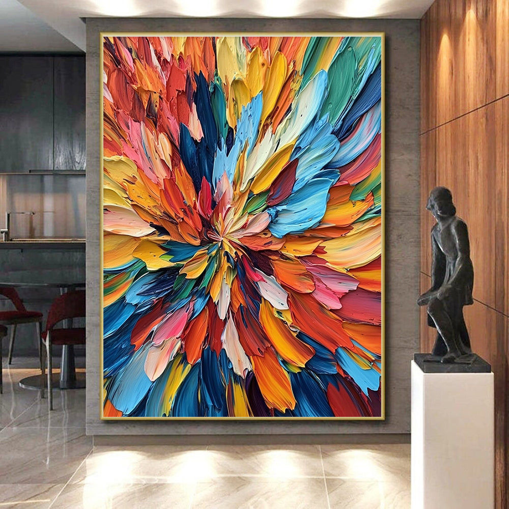 Textured Flower - Like Abstract with Multicolor Petals GER302