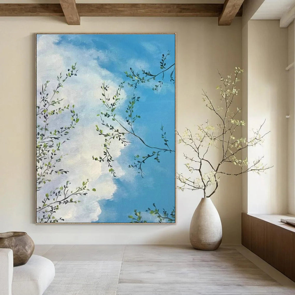 Oversized Abstract Hand - Painted Murals for Living Room Open - Shelf Kitchenettes & Entryway Umbrella Stands DLZ0604