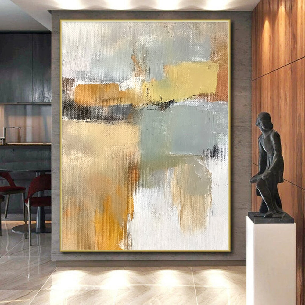 Color Block Abstract Painting with Earthy Tones GER432