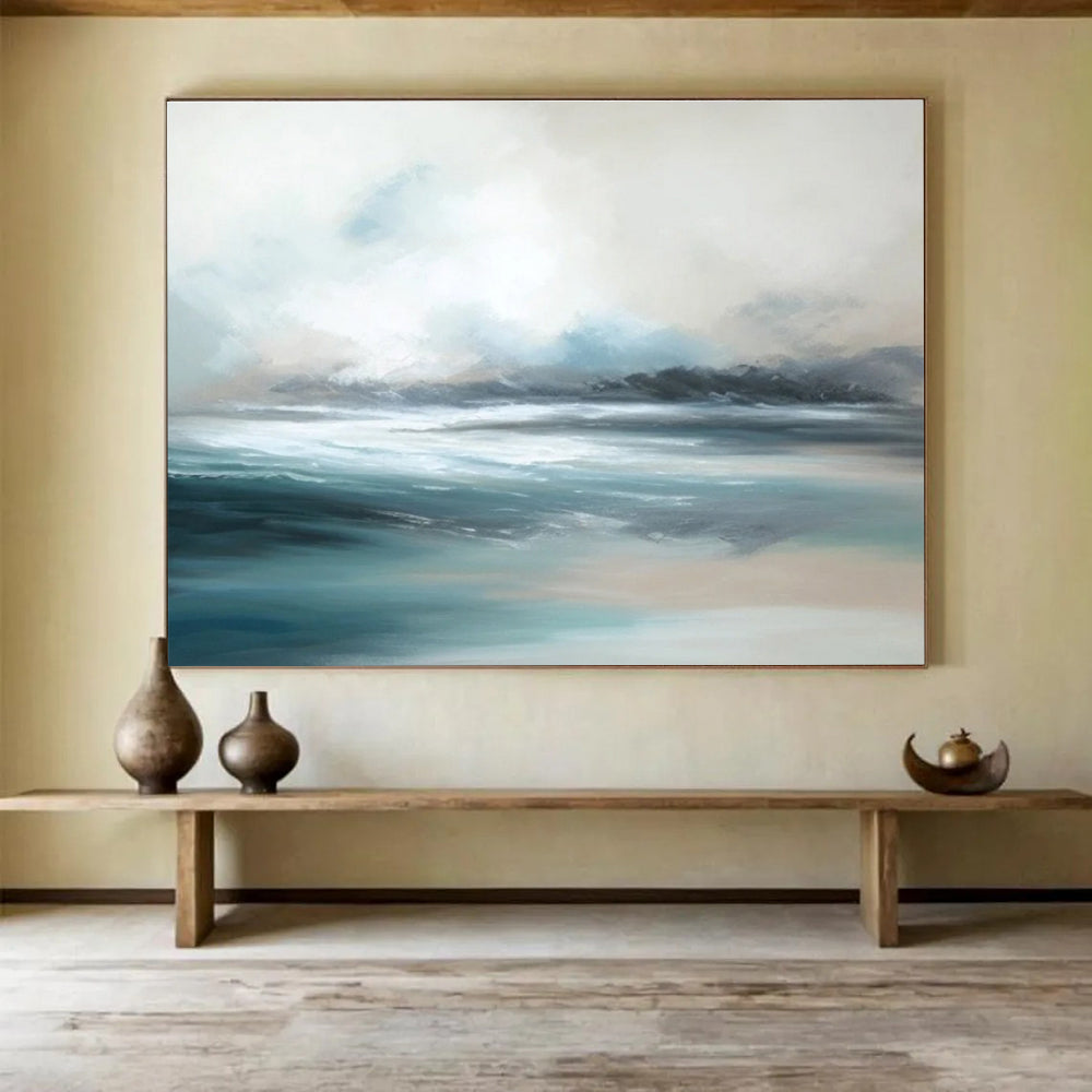 Soft Toned Calm Sea Abstract Painting THY046