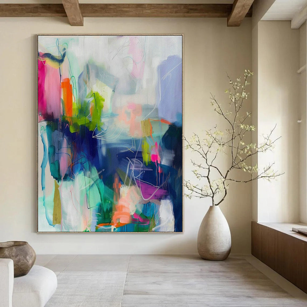 Stupendous Tailored Handmade Abstract Canvas for Bedroom & Living Room DLZ2083