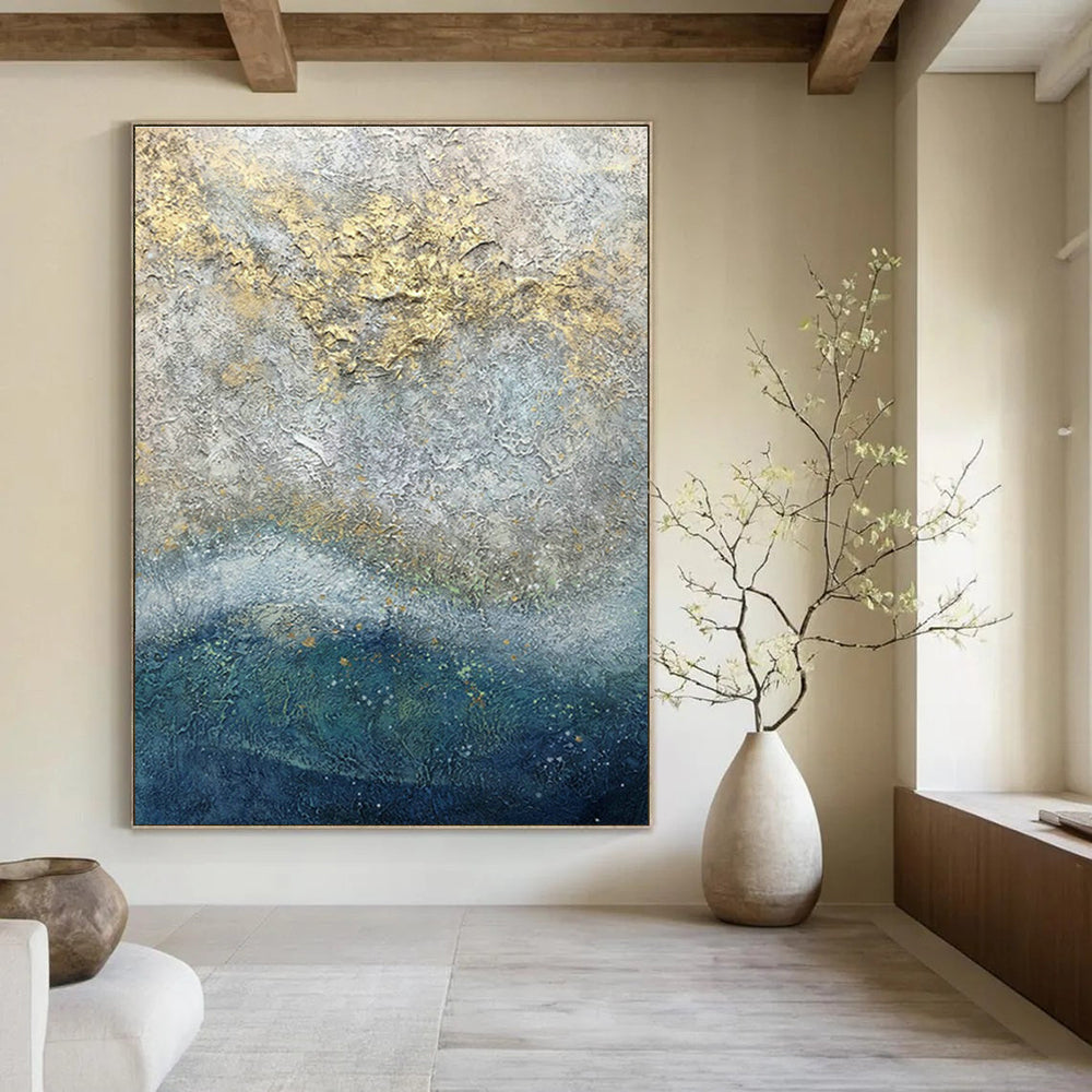 Handmade Large Abstract Painting, Demonstrating the Artistic Charm of Living Room and Foyer DLZ0965