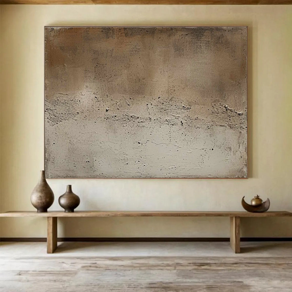Neutral Textured Abstract Painting with Subtle Tones THY257