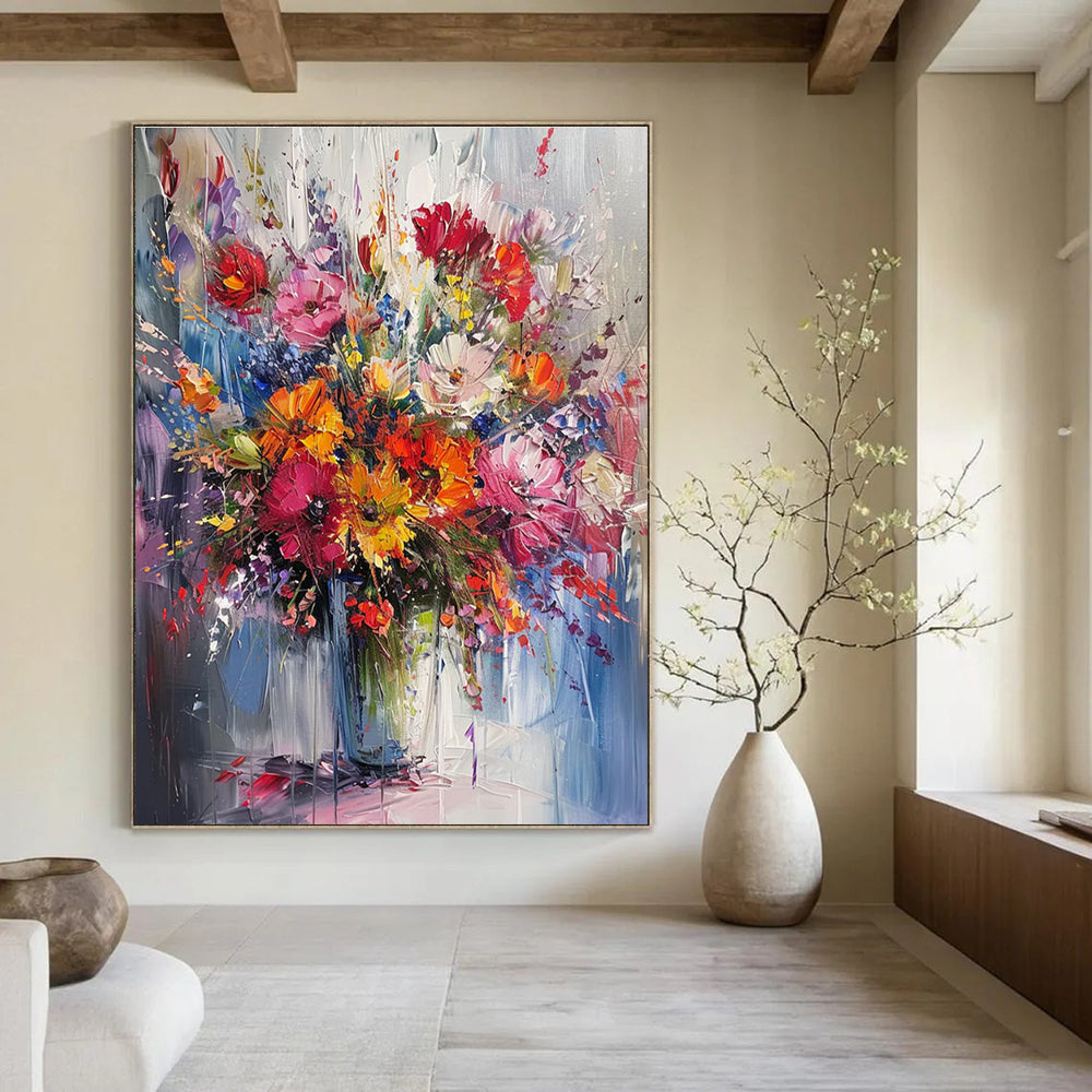 Colorful Floral Abstract Painting with Rich Hues ADGE260