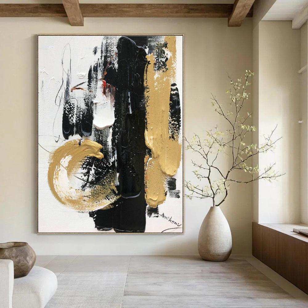 Abstract Hand - Painted Canvases for Living Room Coffee Tables & Dining Room Server Carts DLZ0820