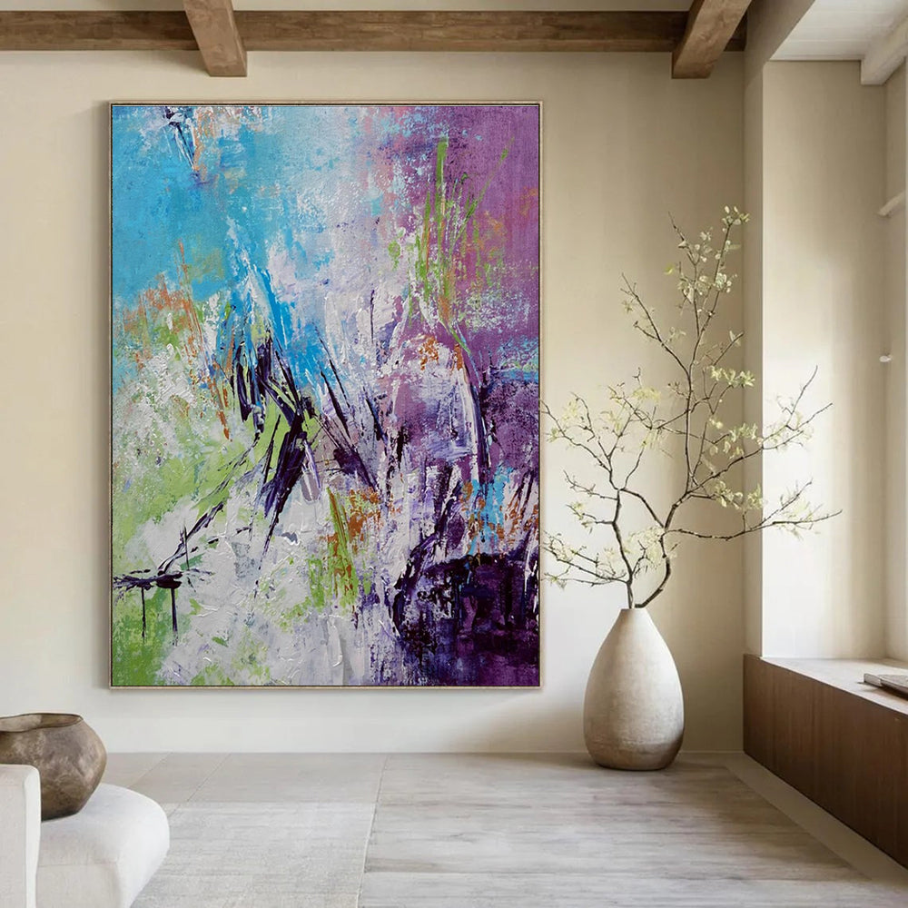 Colorful Eclectic Abstract Painting with Diverse Hues ADGE472