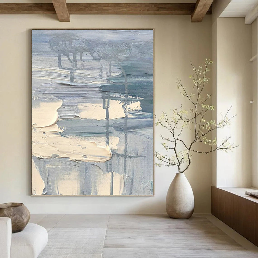 Large Hand-Painted Abstract Canvas for Cottage Bedroom & Living Room DLZ1299