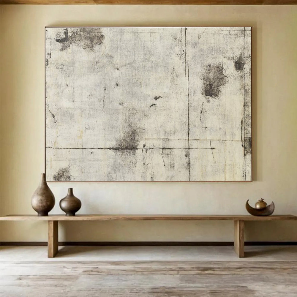 Gray Textured Background Abstract Painting with Subtle Marks DYP612