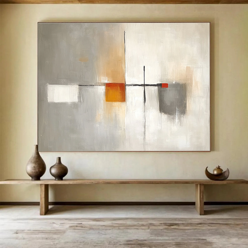 Neutral Tones Abstract Painting with Subtle Accents DYP536