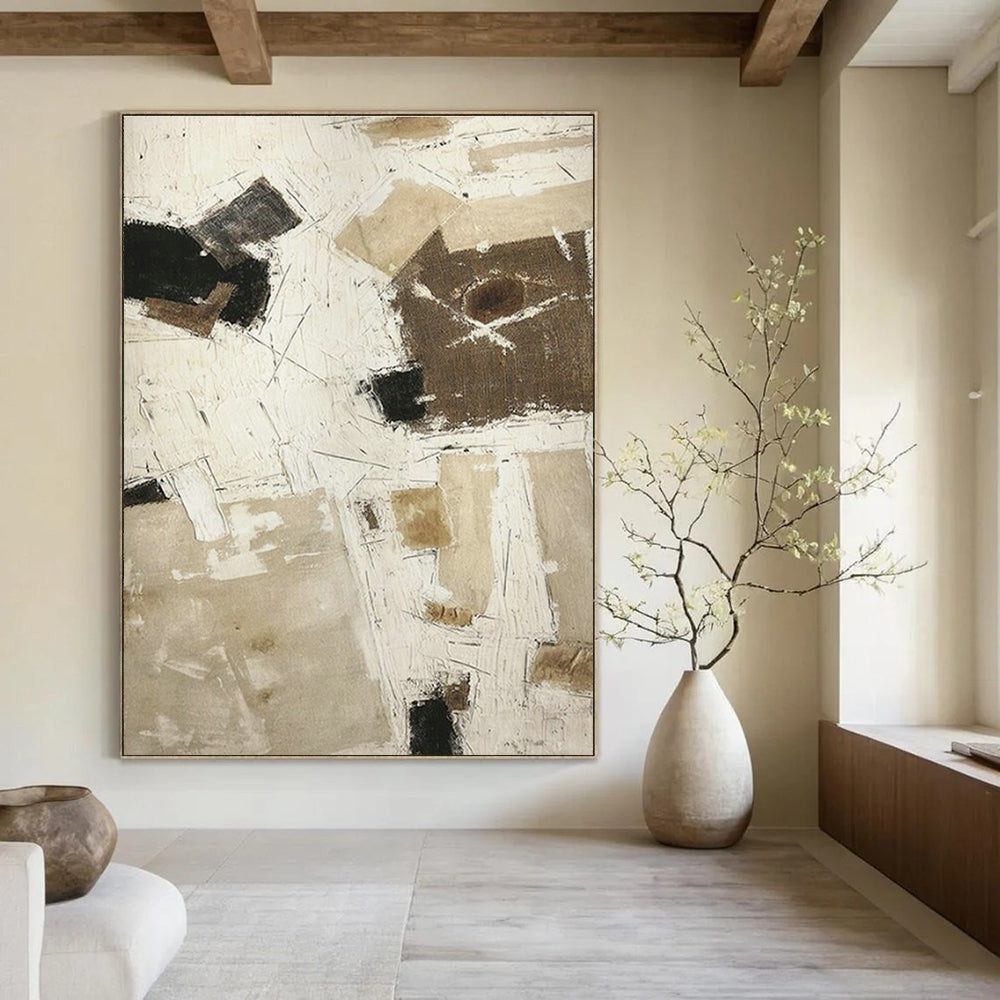 Oversized Custom Hand-Painted Abstract Canvas for Office Reception Desk Wall and Cottage Hallway Umbrella Stand Niche DLZ1871