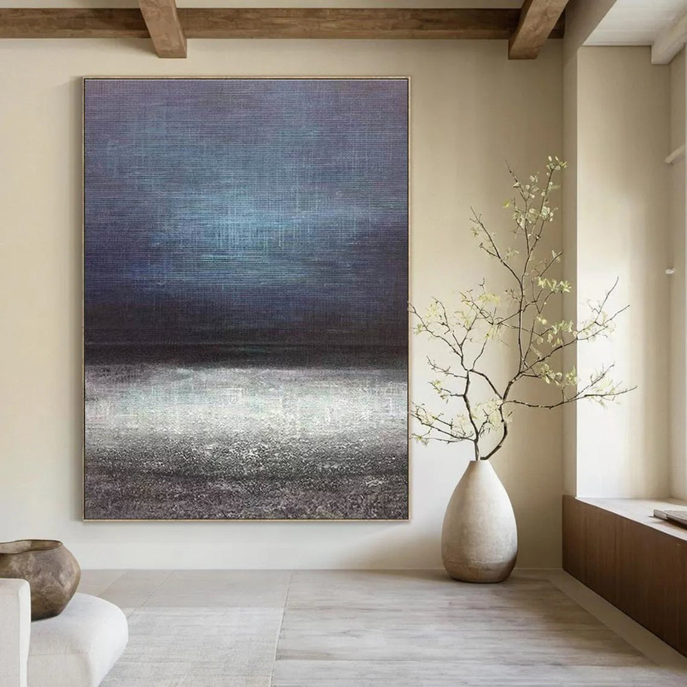 Blue Gray Abstract Gradient Painting ADGE259