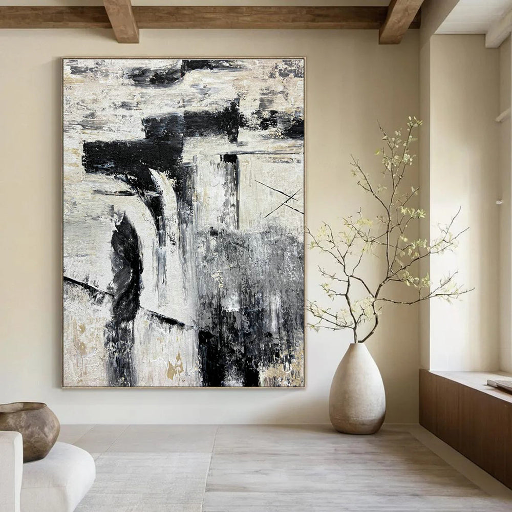 Handmade Abstract Art for Cottage Living Room Fireplace Surround & Hallway Archway DLZ2380