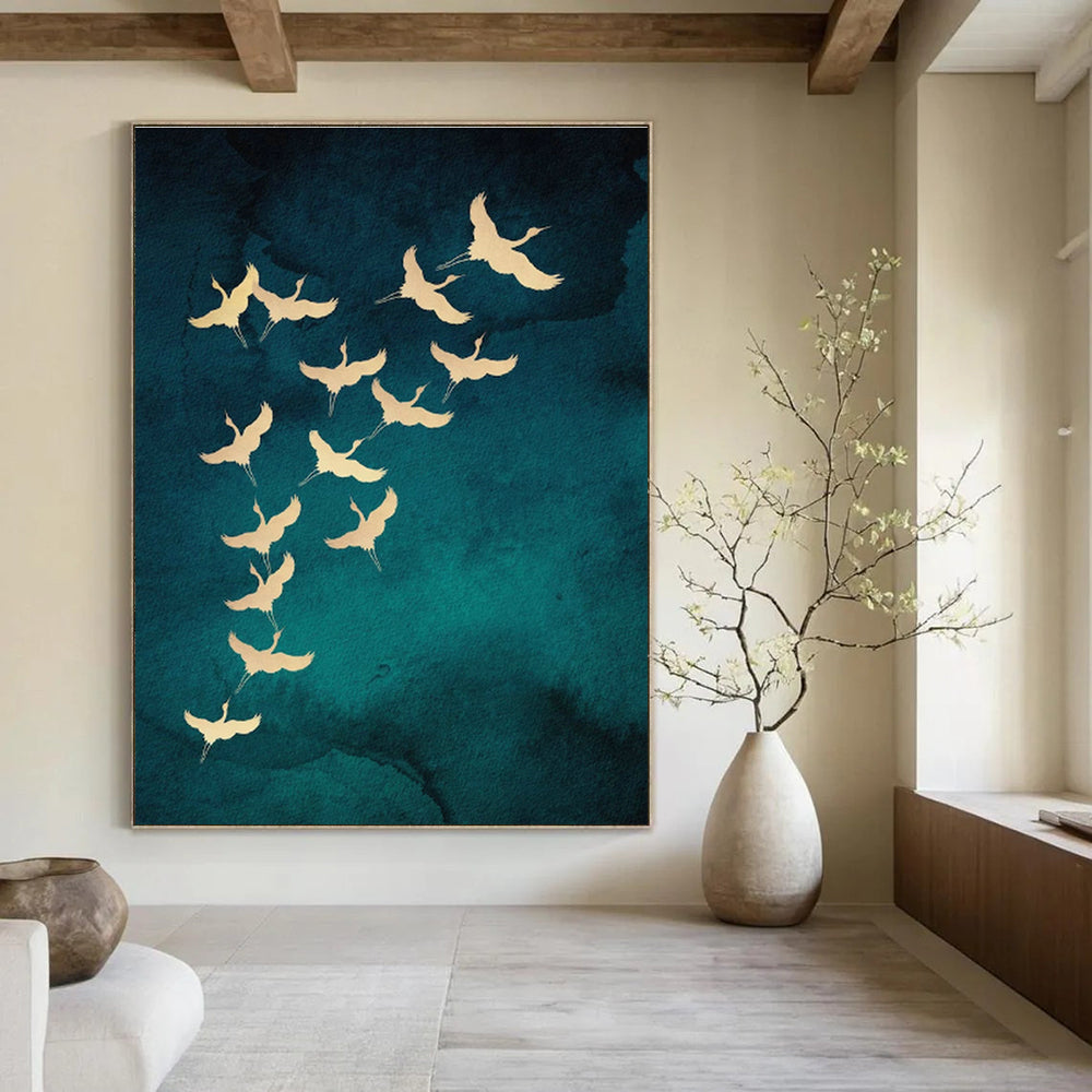 Immense Custom Hand - Painted Abstracts for Dining Room Elegance DLZ0389