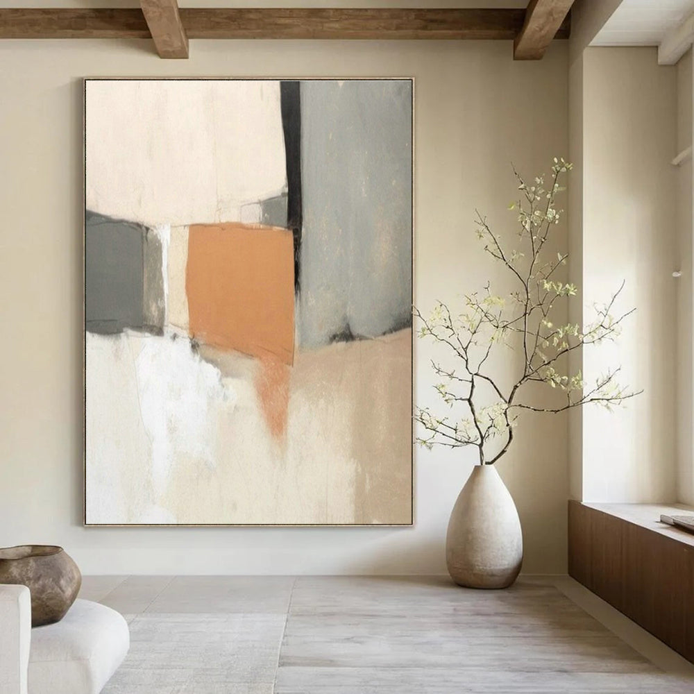 Extra-large Custom Hand-Painted Abstract Canvas for Dining Room Server Hutch Wall and Entryway Glove Storage Niche DLZ1937