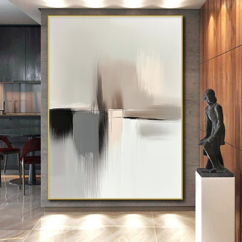 Neutral Abstract Composition Painting with Subtle Tones GER615