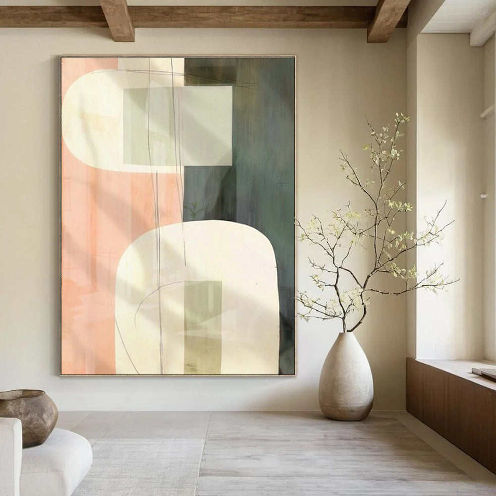 Oversized Custom Hand-Painted Abstract Art for Cottage Hallway Umbrella Stand Wall and Office Printer Station Wall DLZ1947
