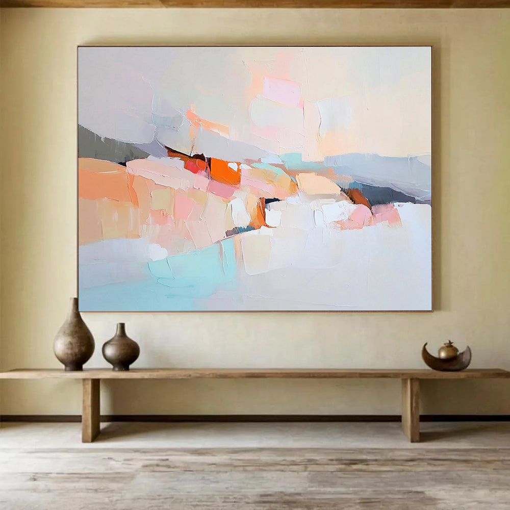 Soft Color Block Abstract Painting with Pastel Hues DYP511