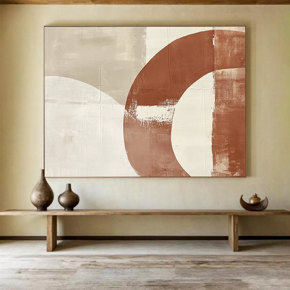 Brown Beige Subtle - Curved Shapes Abstract Painting DYP033