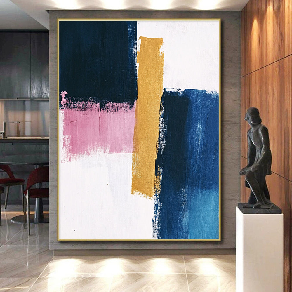Colorful Block Strokes Abstract Painting GER855