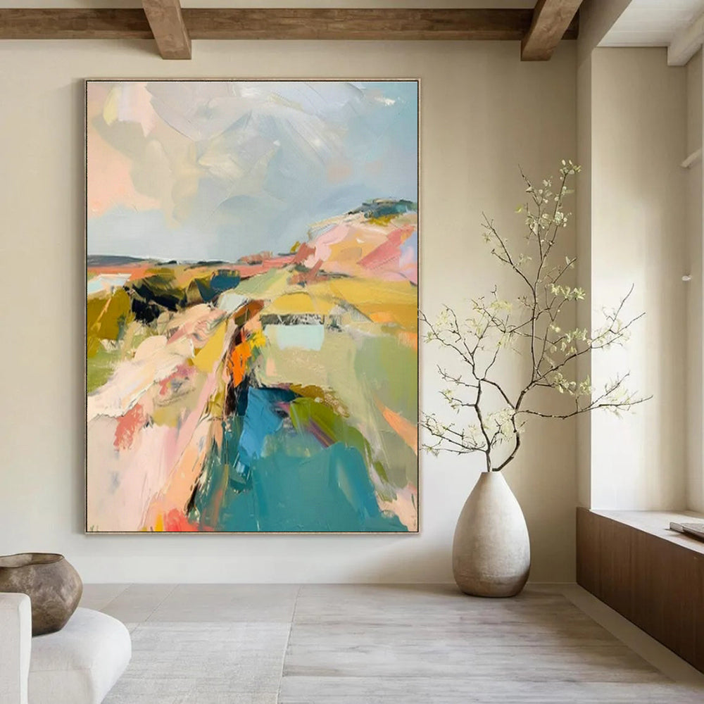 Original Hand-Painted Abstract Canvas for Office and Cottage Dining Room DLZ1580