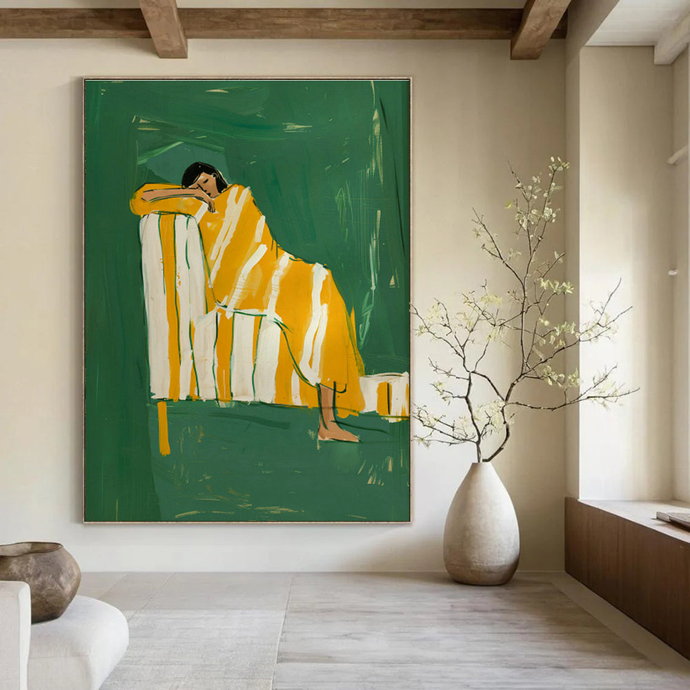 Oversized Abstract Hand - Painted Murals for Office Meeting Rooms & Dining Room Bay Windows DLZ0689