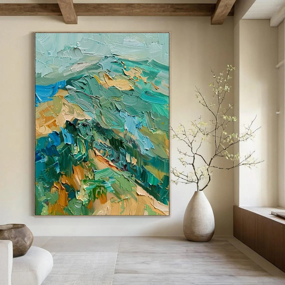 Custom Hand-Painted Abstract Canvas for Office and Entryway DLZ1465