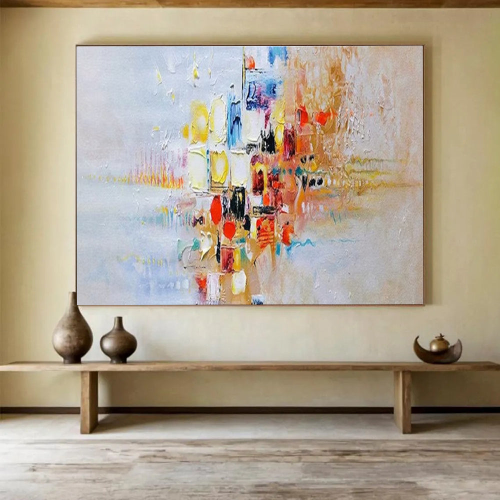 Colorful Urban Abstract Painting with Mixed Bright Hues THY180