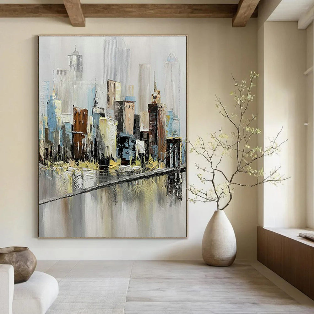 Big Custom - Built Hand Painted Abstract Wall Art for Living Room and Office DLZ2151
