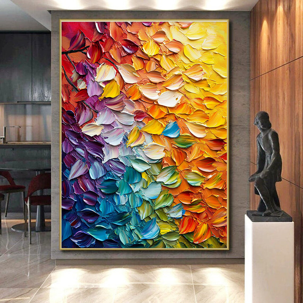 Colorful Textured Leaves Abstract Painting GER833
