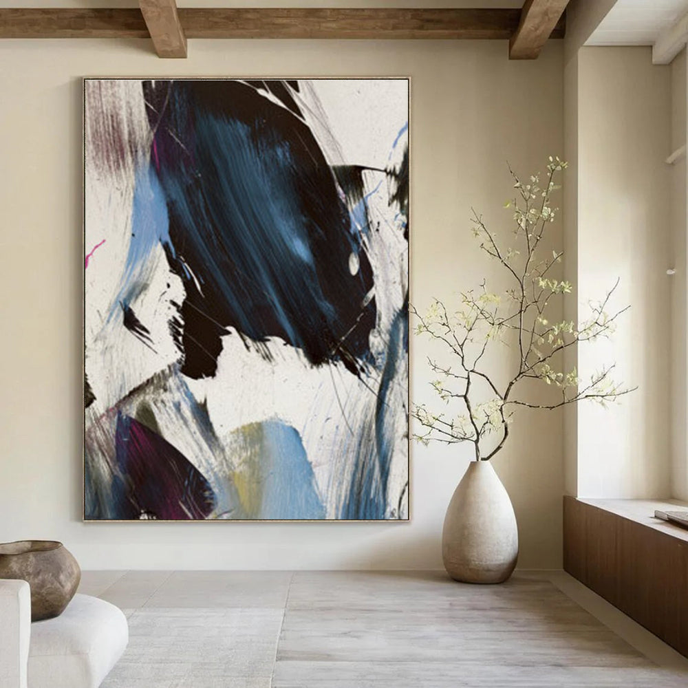 Bold Colorful Abstract with Dynamic Brushstrokes Painting ADGE186