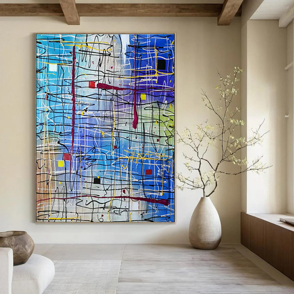 Hand-Painted Abstract Canvas for Dining Room & Entryway DLZ2283