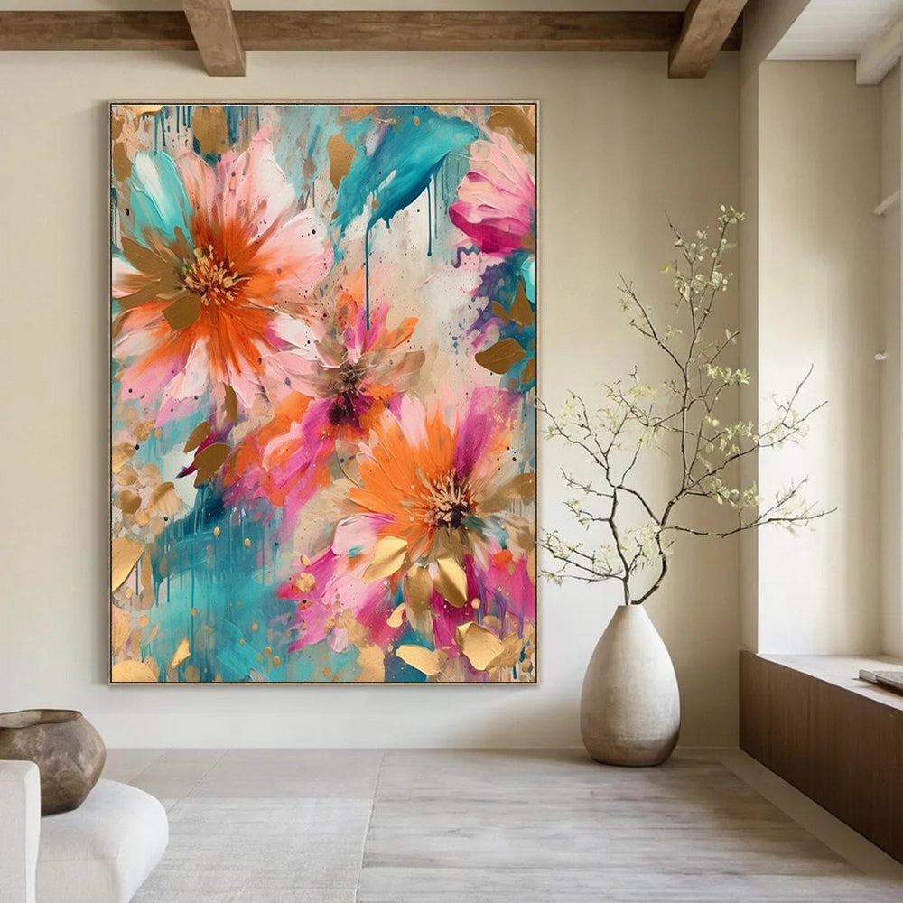 Hand-Painted Abstract Canvas for Cottage Living Room & Office DLZ2298