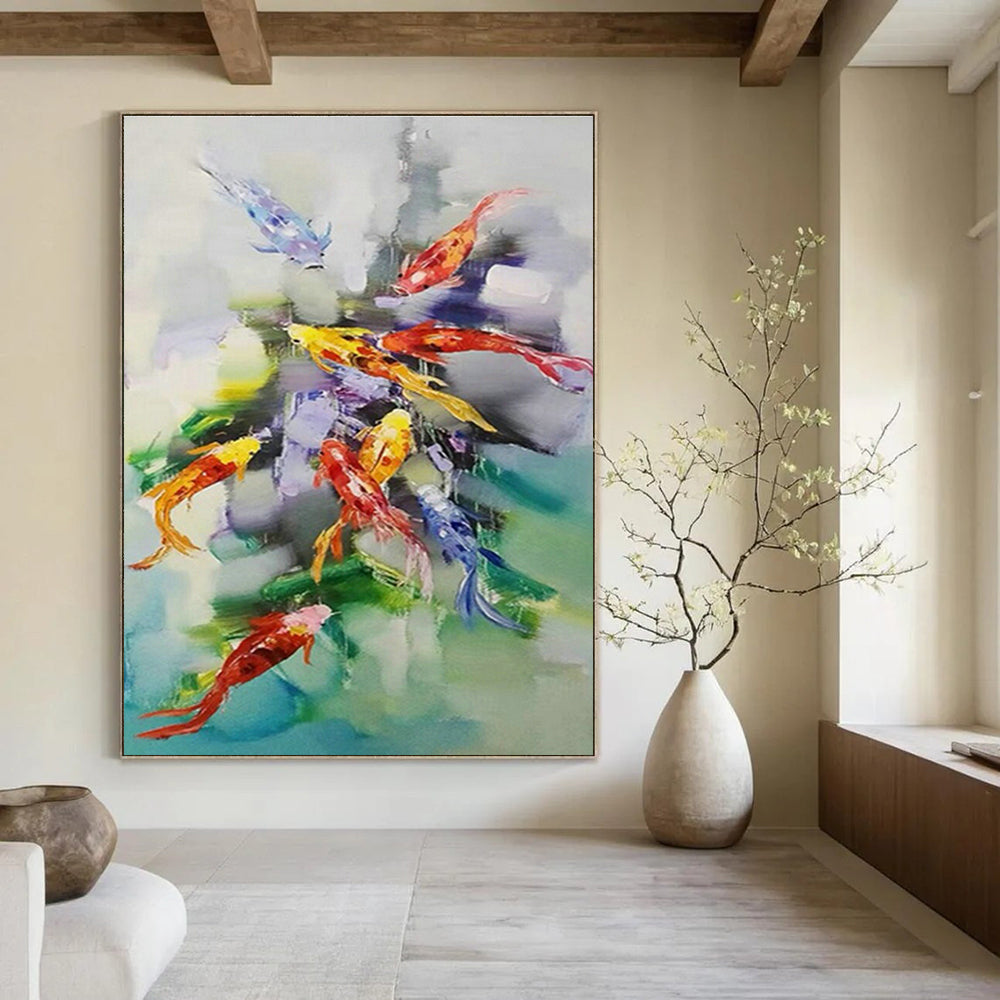 Massive Custom Hand - Painted Abstract Murals for Living Room Open - Shelf Kitchenettes & Cottage Outdoor Showers DLZ0672