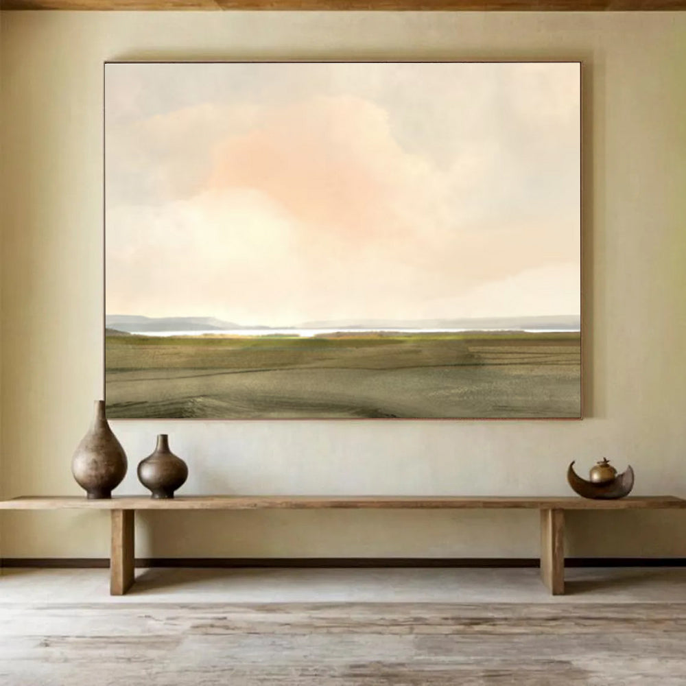 Open - sky Landscape Abstract Painting with Subtle Color Gradients THY121
