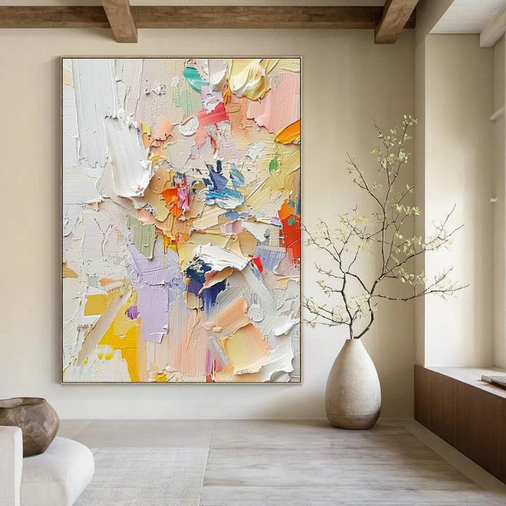 Customizable Oversized Hand-Painted Abstract Canvas for Living Room & Bedroom DLZ0978