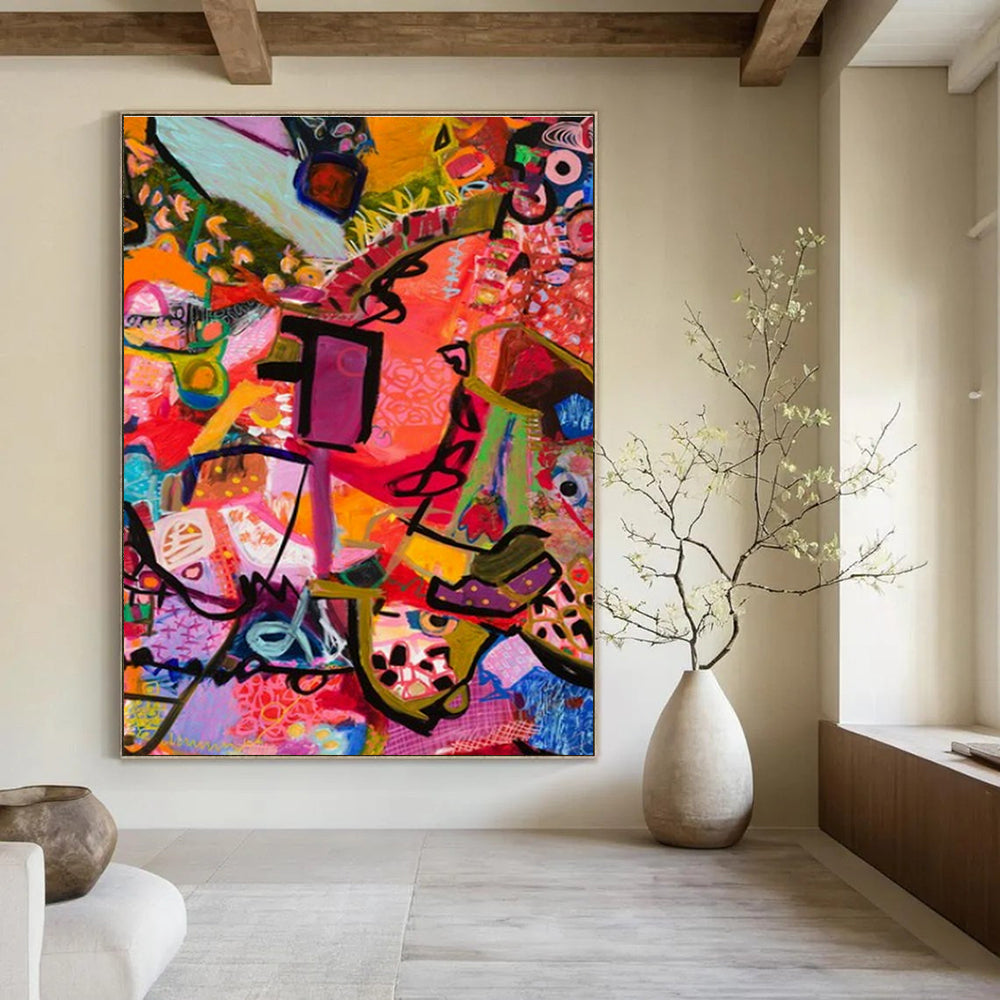 Immense Custom-Fit Hand Painted Abstract Art for Cottage & Entryway DLZ2079