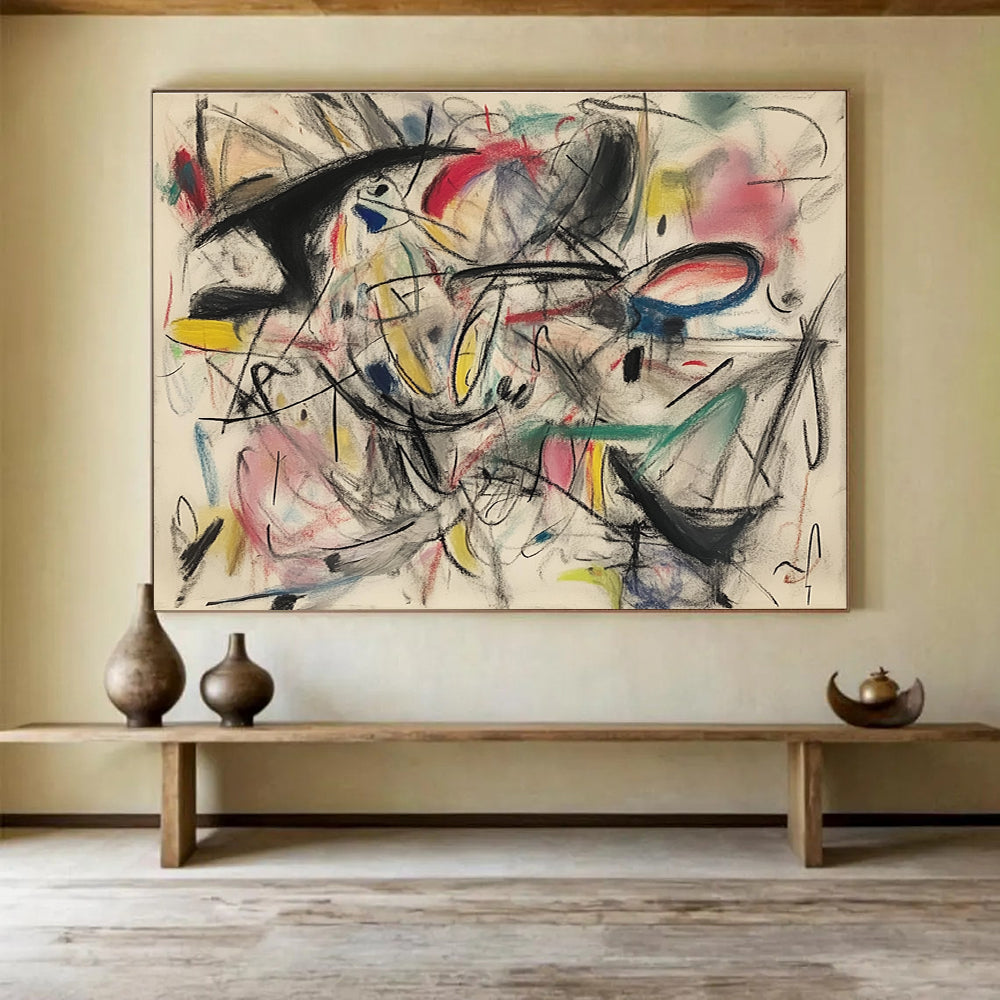 Colorful Sketch Abstract Painting with Dynamic Lines DYP461