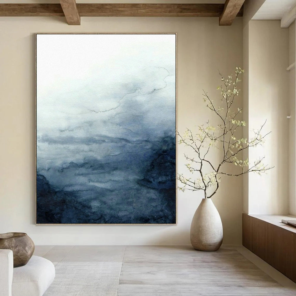 Hand - Painted Custom Abstract Canvases for Cottage Living Room Fireplace Screen Mesh & Dining Room Buffet Cabinet Glass Door Latches DLZ0946