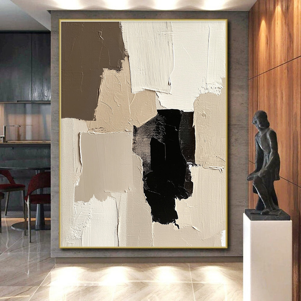 Neutral Tones Abstract Painting with Layered Textures GER452