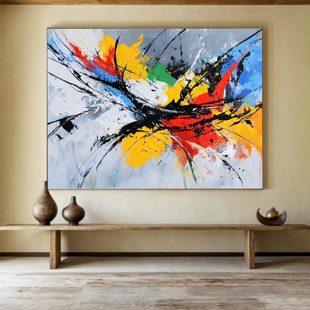 Colorful Expressive Splash Abstract Painting with Vibrant Colors DYP332