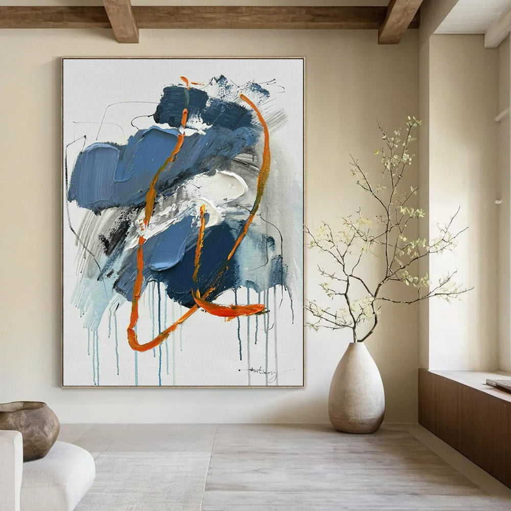 Handmade Abstract Wall Art for Cottage Office Printer Station Wall and Hallway Laundry Chute Niche DLZ1689