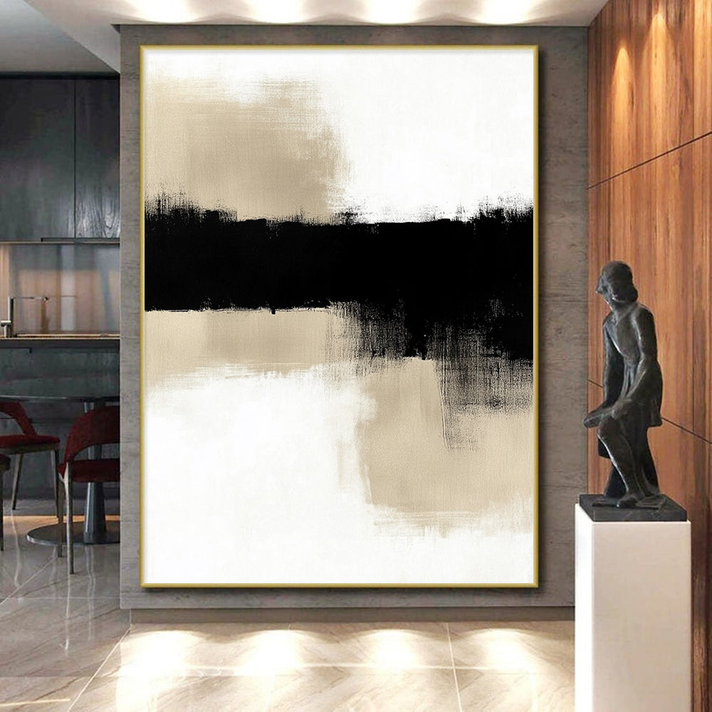 Black Beige Abstract Landscape GER845