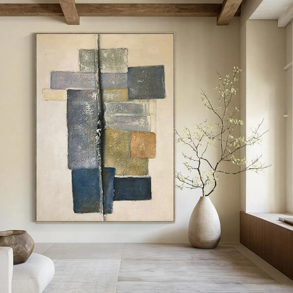 Extra-Wide Custom Hand-Painted Abstract Art for Living Room & Hallway DLZ1048