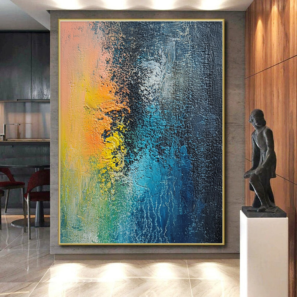 Colorful Textured Abstract Painting with Vibrant Hues GER680