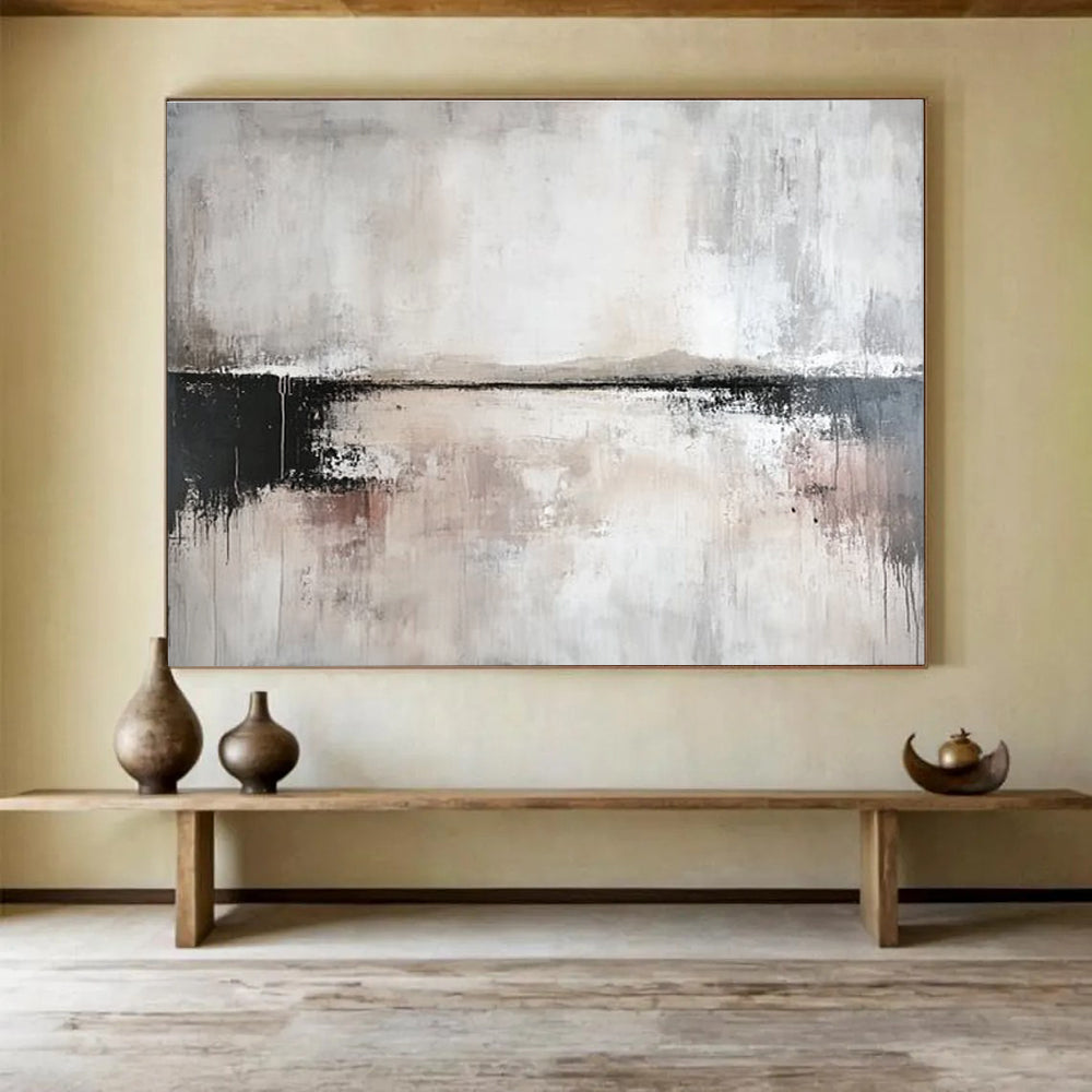 Monochromatic Abstract Landscape Painting with Gray Tones DYP540