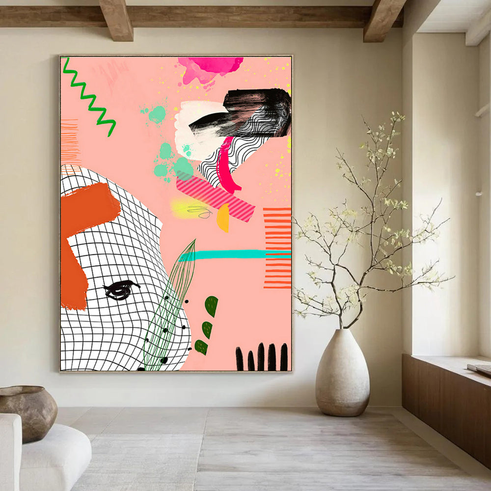 Oversized Abstract Hand - Painted Art for Entryway and Office DLZ0646
