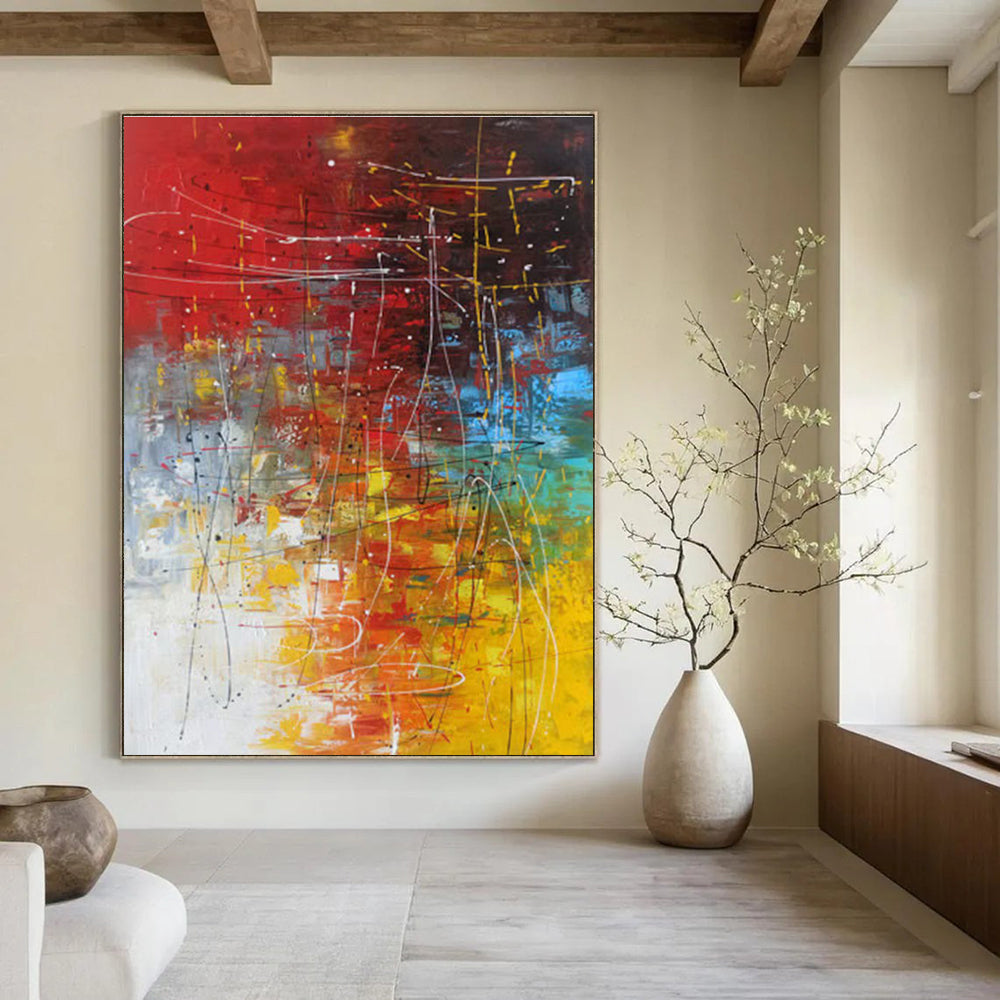 Colorful Abstract Expression Painting ADGE254