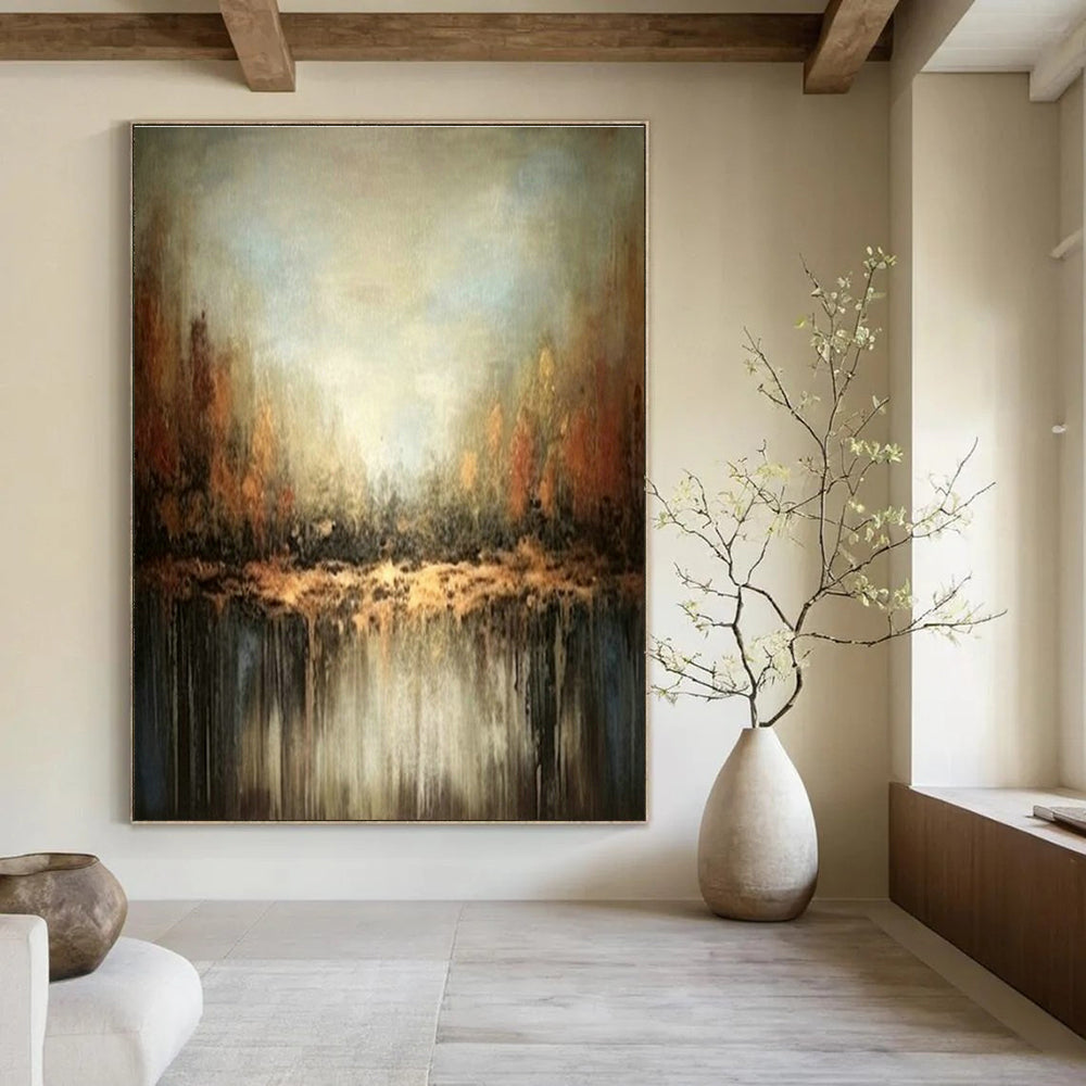 Extra-large Custom Hand-Painted Abstract Art for Dining Room Breakfast Bar Wall and Entryway Pet Feeding Station Wall DLZ1931