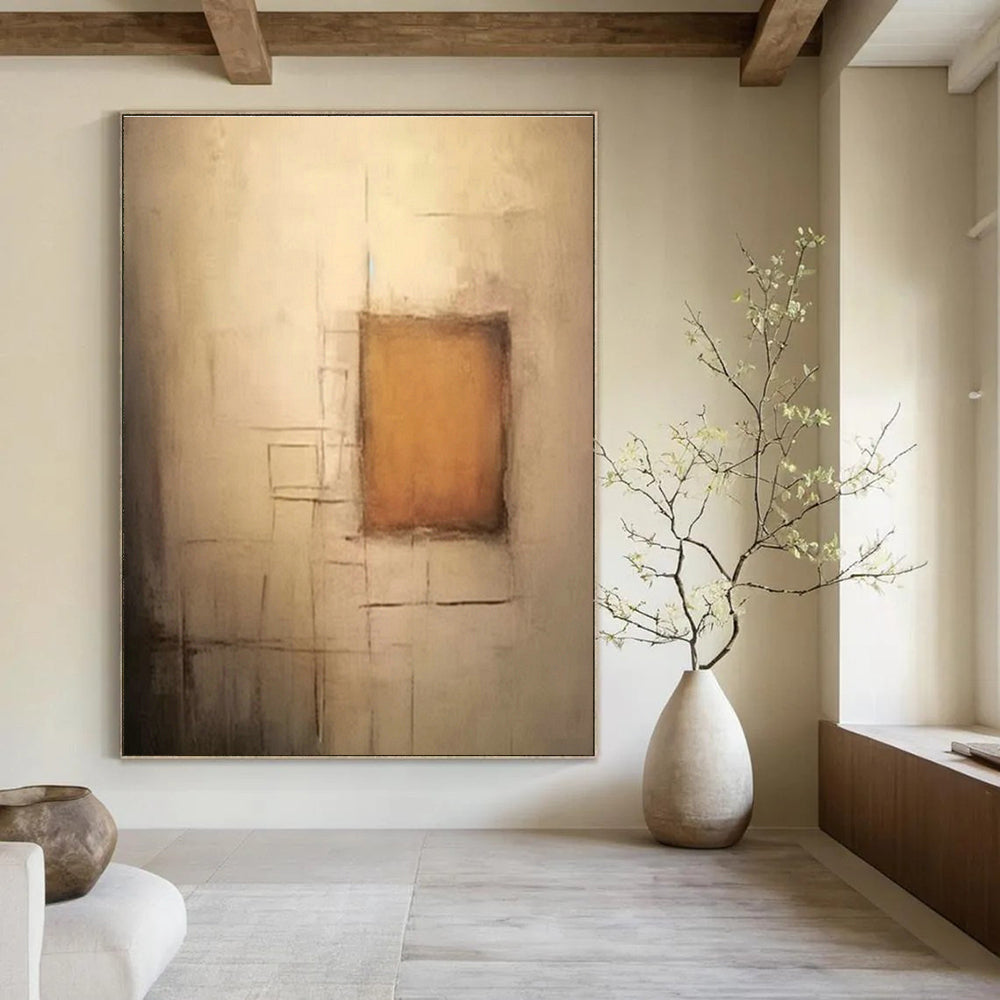 Large Hand - Painted Abstract Canvases for Hallway Stair Risers & Office Server Closets DLZ0848